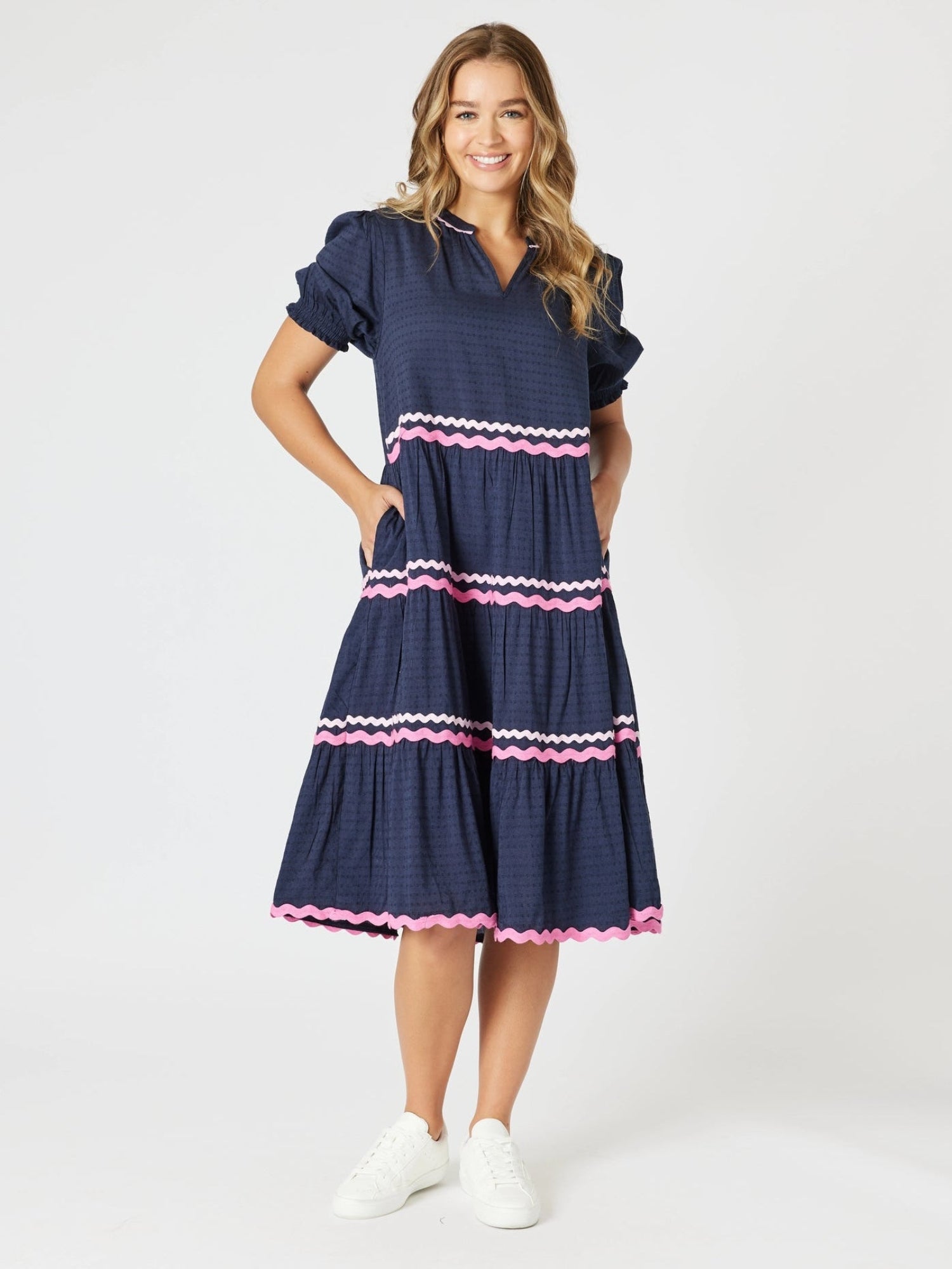 Ric Rac Dress - Navy – RC & Co