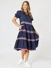 Ric Rac Tiered Dress - Navy rc&co