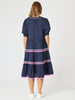 Ric Rac Tiered Dress - Navy rc&co