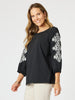 Jackie Embroidered Tee - Black/White RC&CO