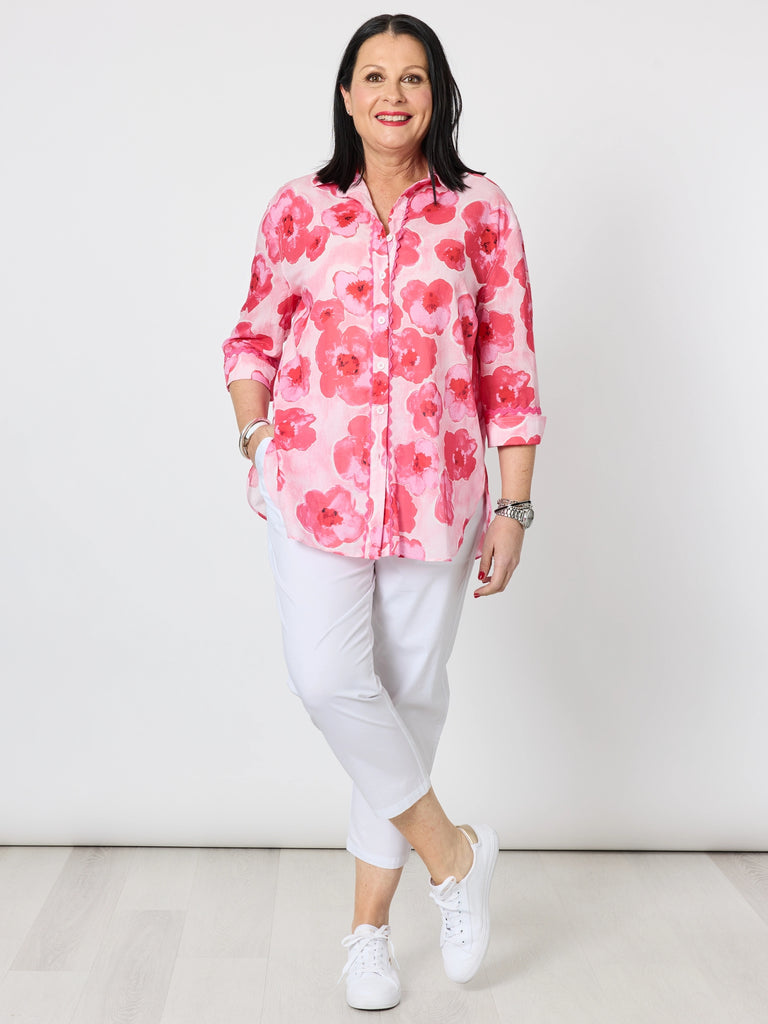 Pink Poppies Floral Print Shirt - Pink/Multi