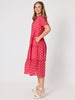 French Rose Spot Print Dress - Red/White
