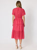 French Rose Spot Print Dress - Red/White