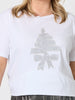 Sequin Xmas Tree Tee - White/Silver rc&co