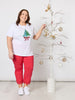 Sequin Xmas Tree Tee - White Multi
