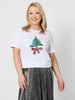 Sequin Xmas Tree Tee - White Multi rc&co