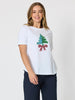 Sequin Xmas Tree Tee - White Multi