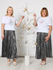 Shimmer Pleated Skirt - Silver