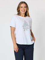 Sequin Xmas Tree Tee - White/Silver