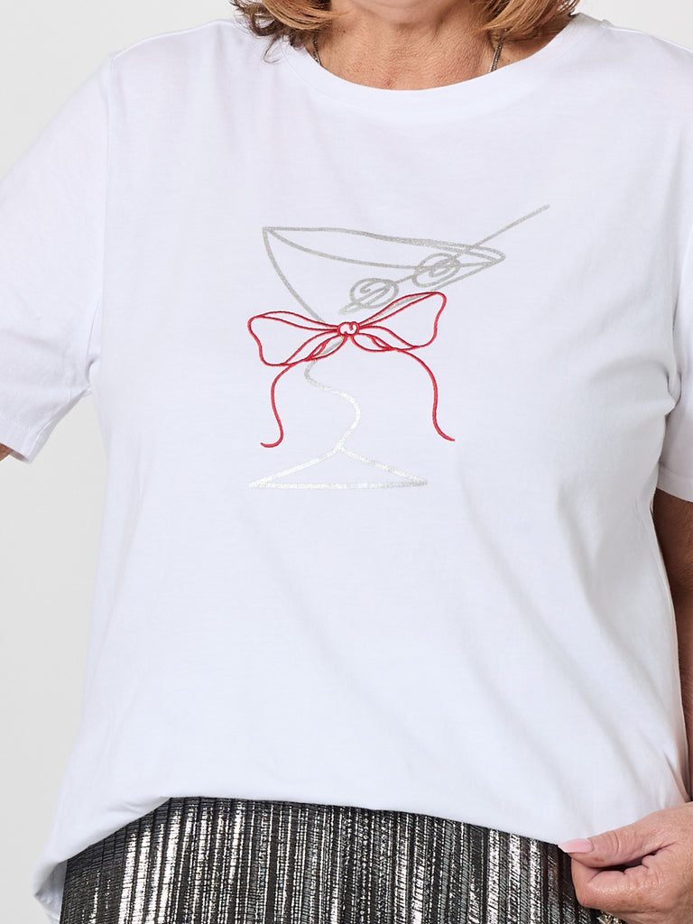 Martini Print Tee - White rc&co