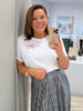 Embroidered Bow Tee - White