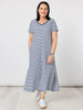 Gemma Stripe Print Dress - Navy/White rc&co