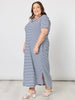 Gemma Stripe Print Dress - Navy/White rc&co