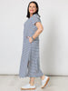 Gemma Stripe Print Dress - Navy/White rc&co