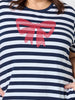 Red Bow Stripe Print Dress - Navy/White rc&co