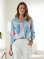 Grazia Mio Caro Print Shirt  - Aqua