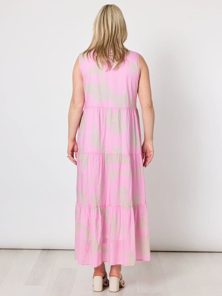 Sienna Print Dress - Pink Stone rc&co