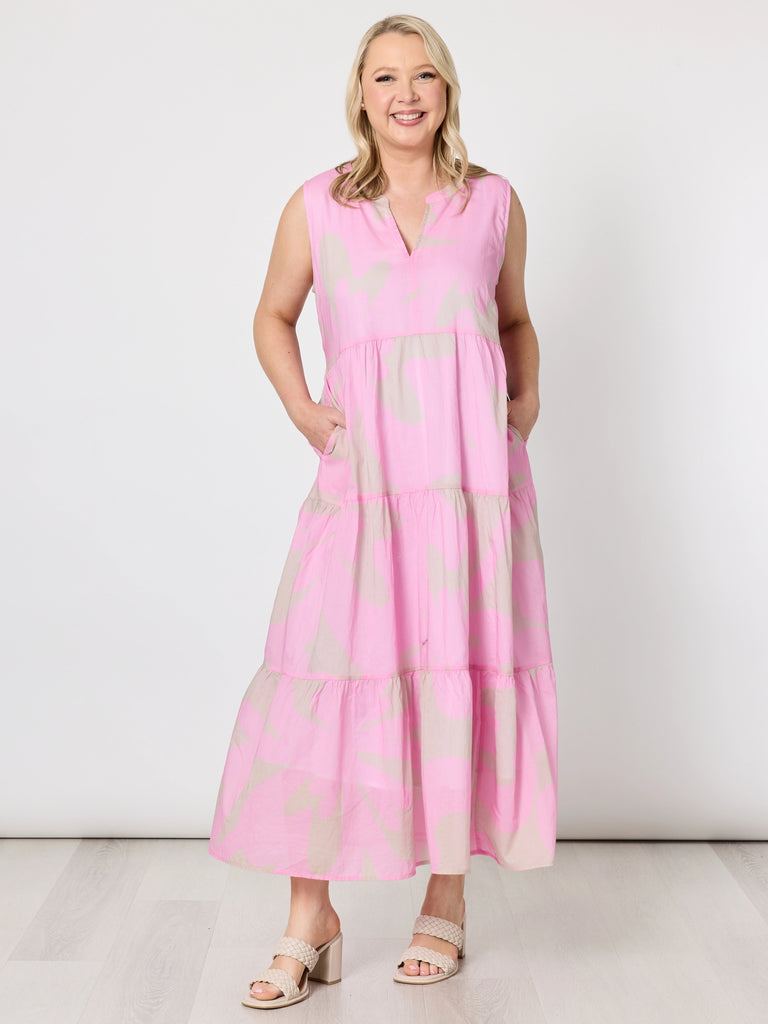 Sienna Print Dress - Pink Stone rc&co