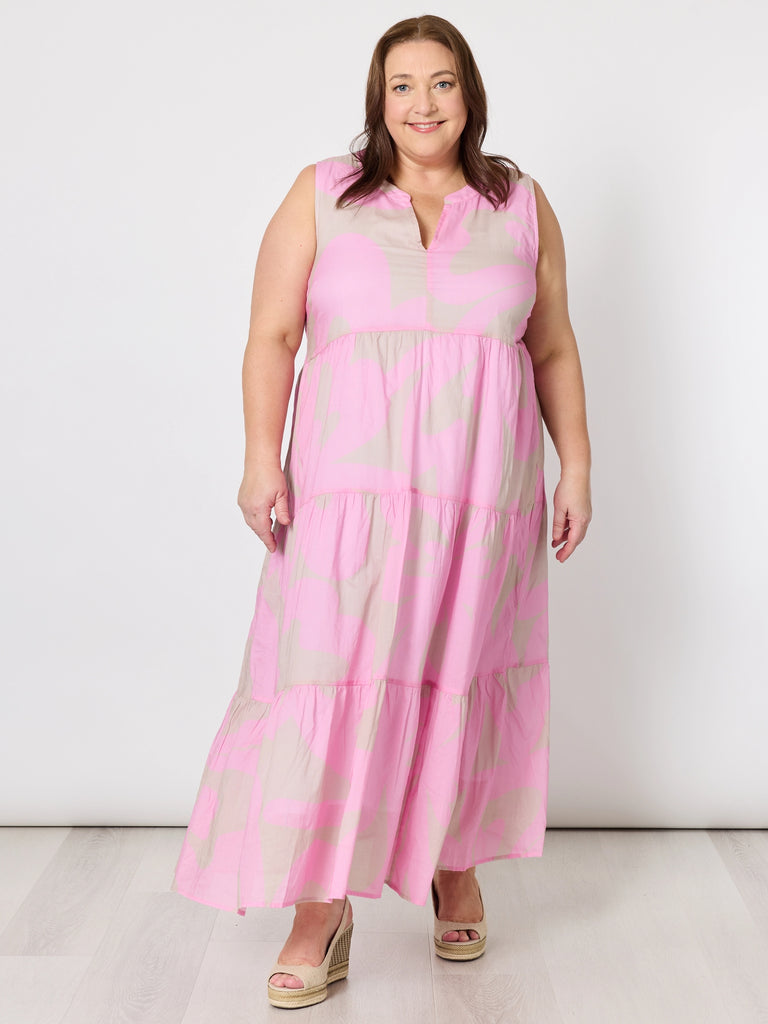 Sienna Print Dress - Pink Stone rc&co