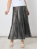 Shimmer Pleated Skirt - Silver