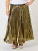 Shimmer Pleated Skirt - Gold
