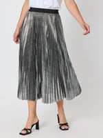 Shimmer Pleated Skirt - Silver