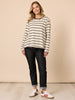 Wall Street 2 in 1 Knit Top - Ivory/Black rc&co