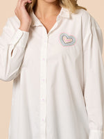 Sweetheart Embroidered Shirt - White