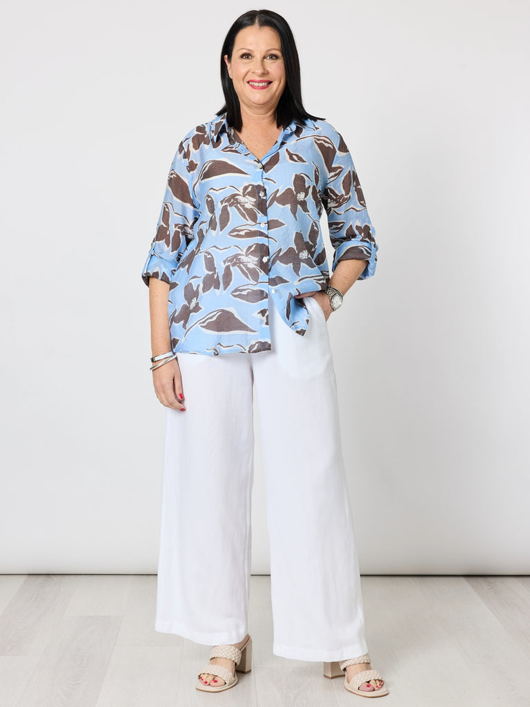 Lino Wide Leg Pant - White RC&CO