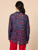 Cherry Delight Print Sheer Shirt - Navy/Red