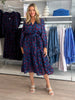 Cherry Delight Print Dress - Navy/Red