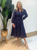 Cherry Delight Print Dress - Navy/Red