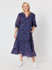 Cherry Delight Print Dress - Navy/Red