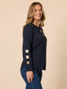 Hearts Square Long Sleeve Tee - Navy