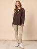 Hearts Square Long Sleeve Tee - Coffee rc&co
