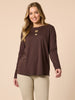 Hearts Square Long Sleeve Tee - Coffee rc&co