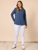 Hearts Square Long Sleeve Tee - Denim rc&co