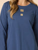 Hearts Square Long Sleeve Tee - Denim rc&co
