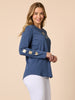 Hearts Square Long Sleeve Tee - Denim rc&co