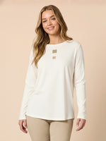 Hearts Square Long Sleeve Tee - Ivory