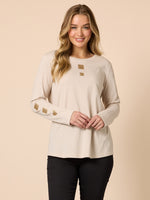 Hearts Square Long Sleeve Tee - Natural
