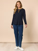 Hearts Square Long Sleeve Tee - Navy
