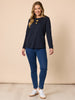 Hearts Square Long Sleeve Tee - Navy