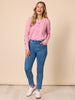 Hearts Square Long Sleeve Tee - Pink