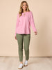 Hearts Square Long Sleeve Tee - Pink