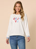 Deja Vu Embroidered Sweatshirt - Ivory RC&CO