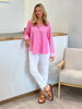 Cabo Stripe Print Shirt - Pink White