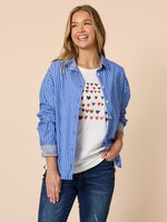 Cabo Stripe Print Shirt - Blue/White