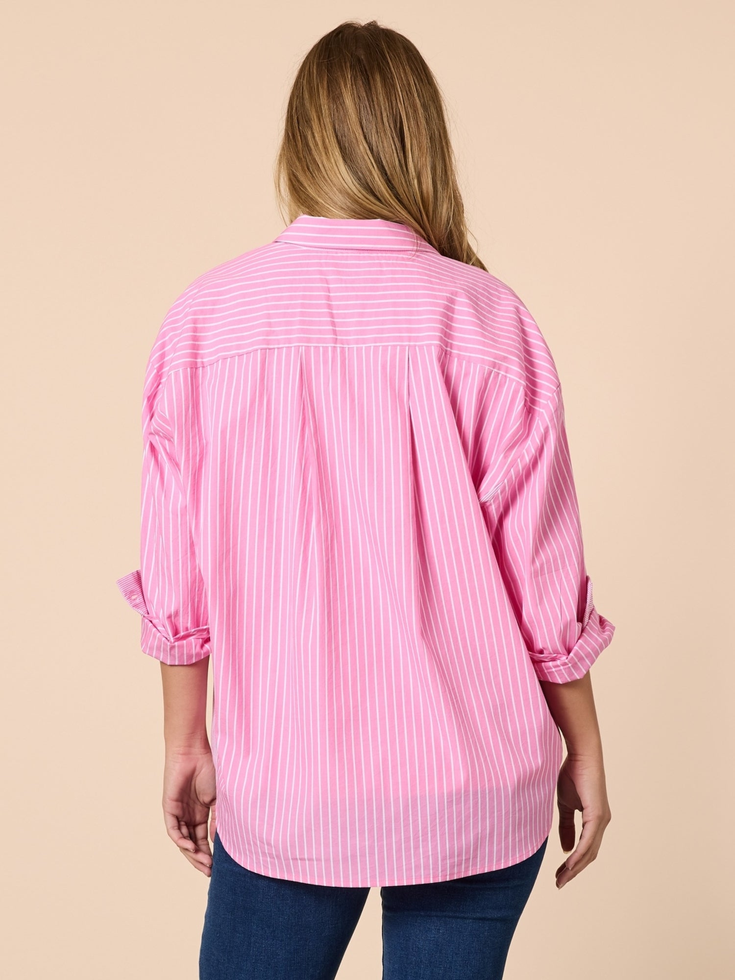 Cabo Stripe Print Shirt - Pink White – RC & Co