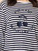 Cote D 'Azure Stripe Embroidered Cherry Tee - Navy/White rc&co